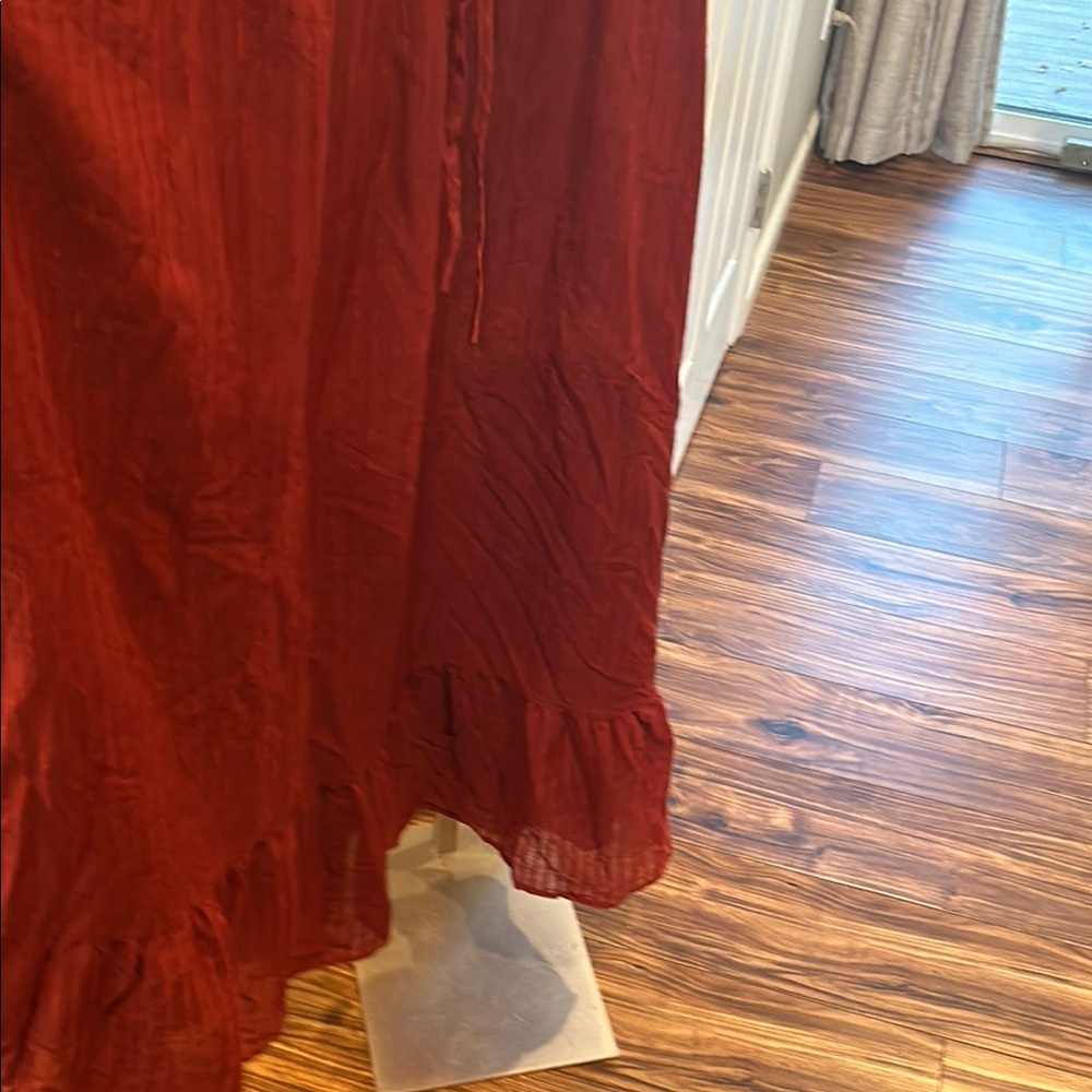 BloomChic Copper Colored Maxi Dress with 3/4 With Flutter Sleeve - Picture 11 of 11